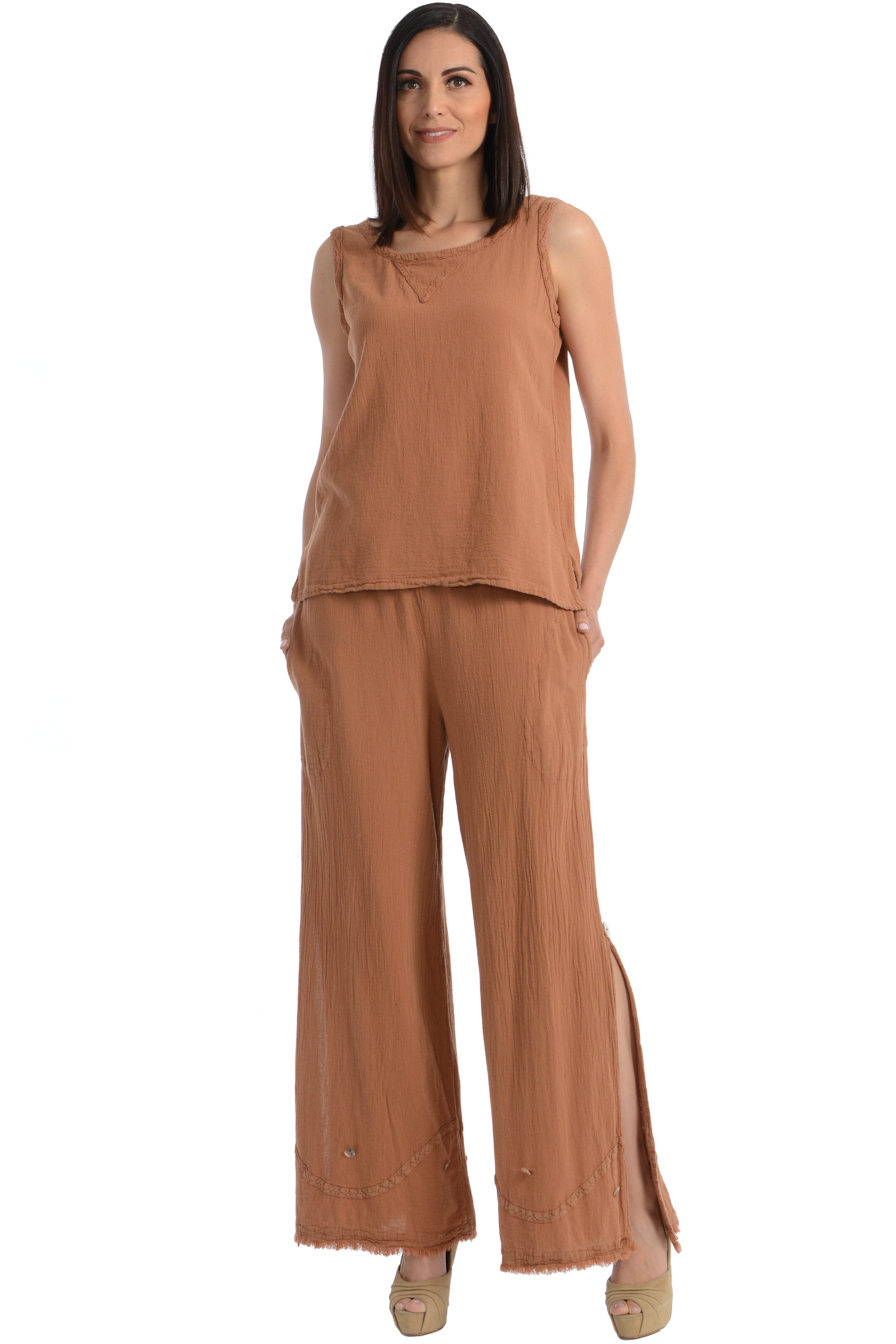 Maria de Guadalajara: Aloe Pants in Cinnamon | KAQE