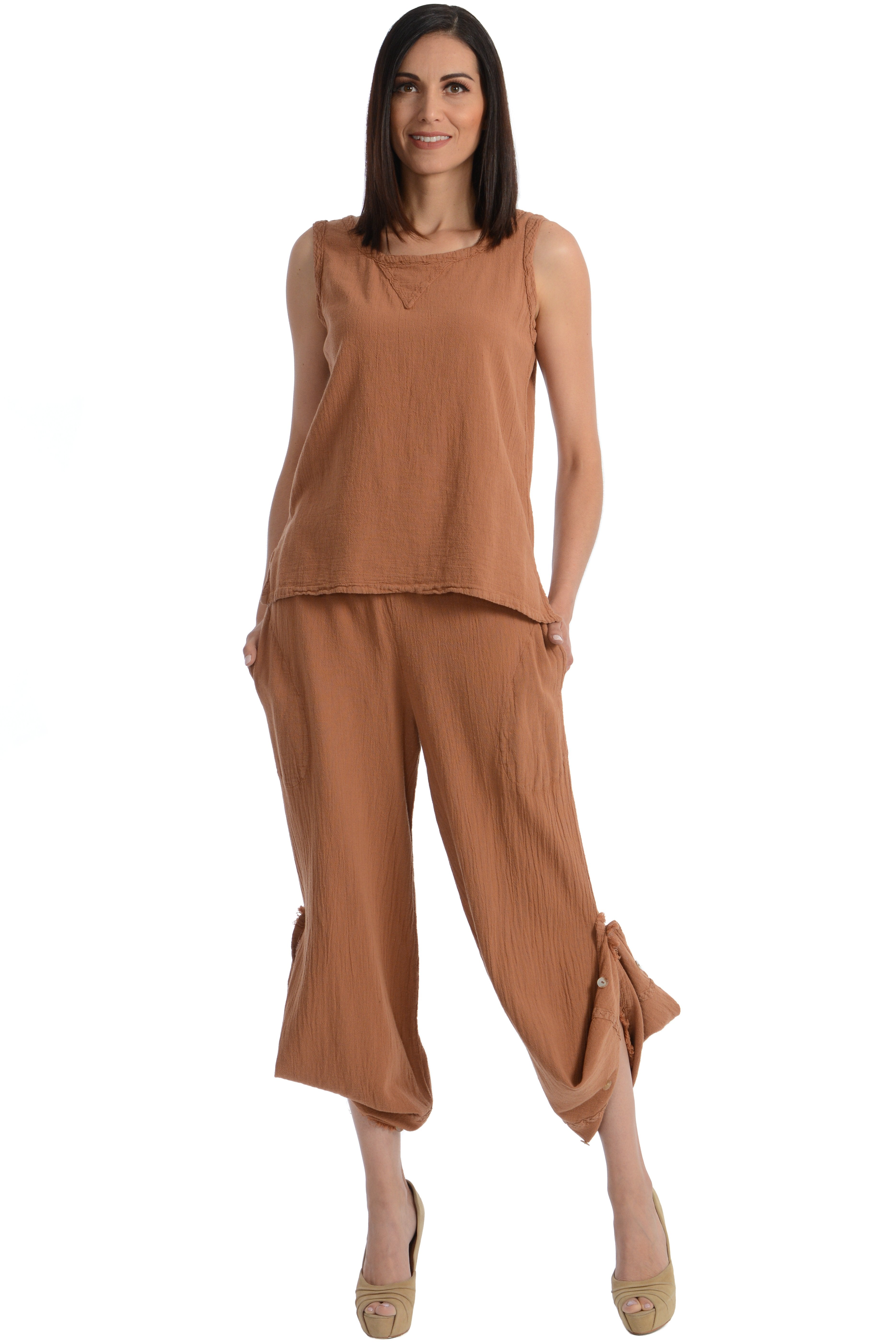 Maria de Guadalajara: Aloe Pants in Cinnamon | KAQE