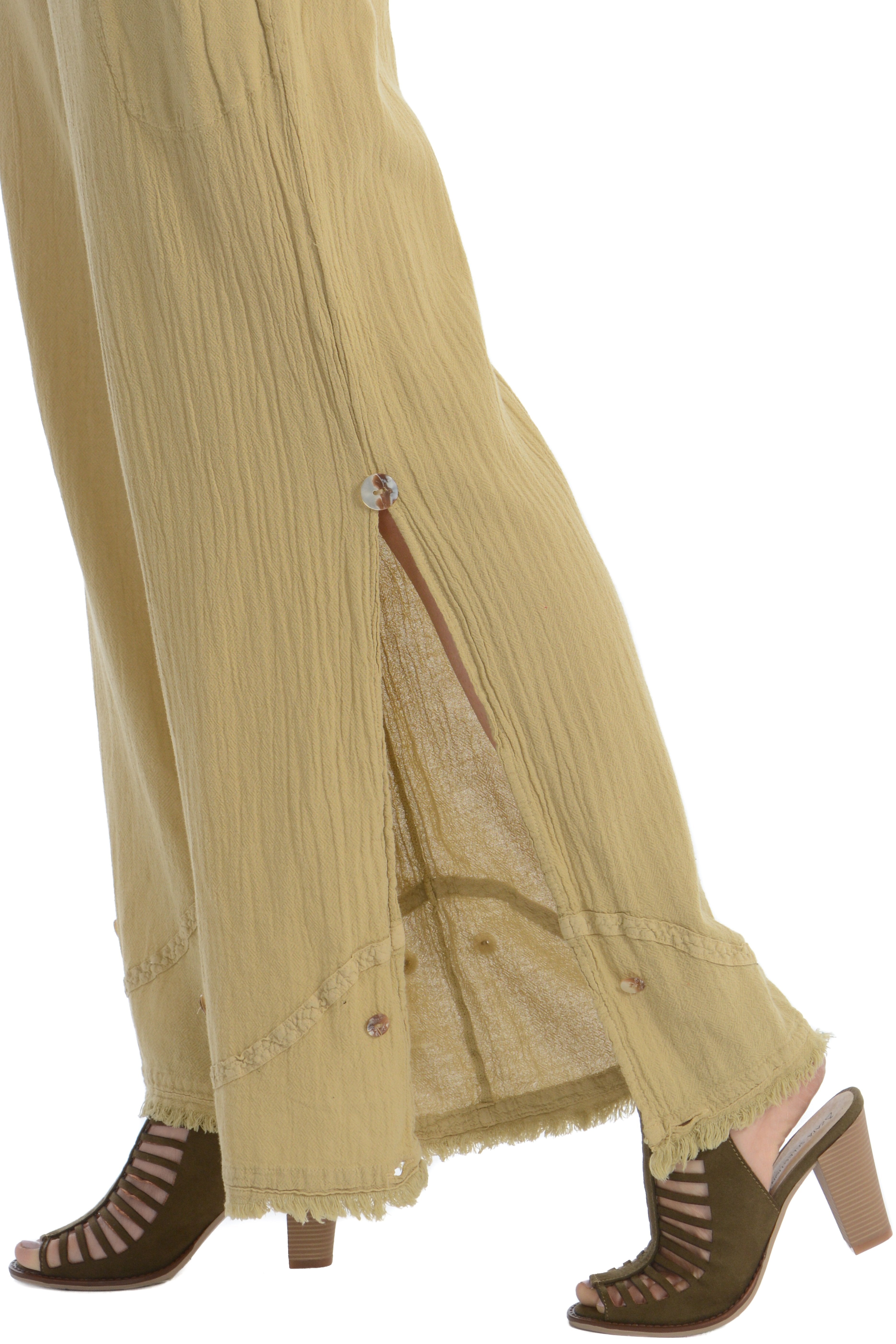 Maria de Guadalajara: Aloe Pants in Light Olive | Kaqe