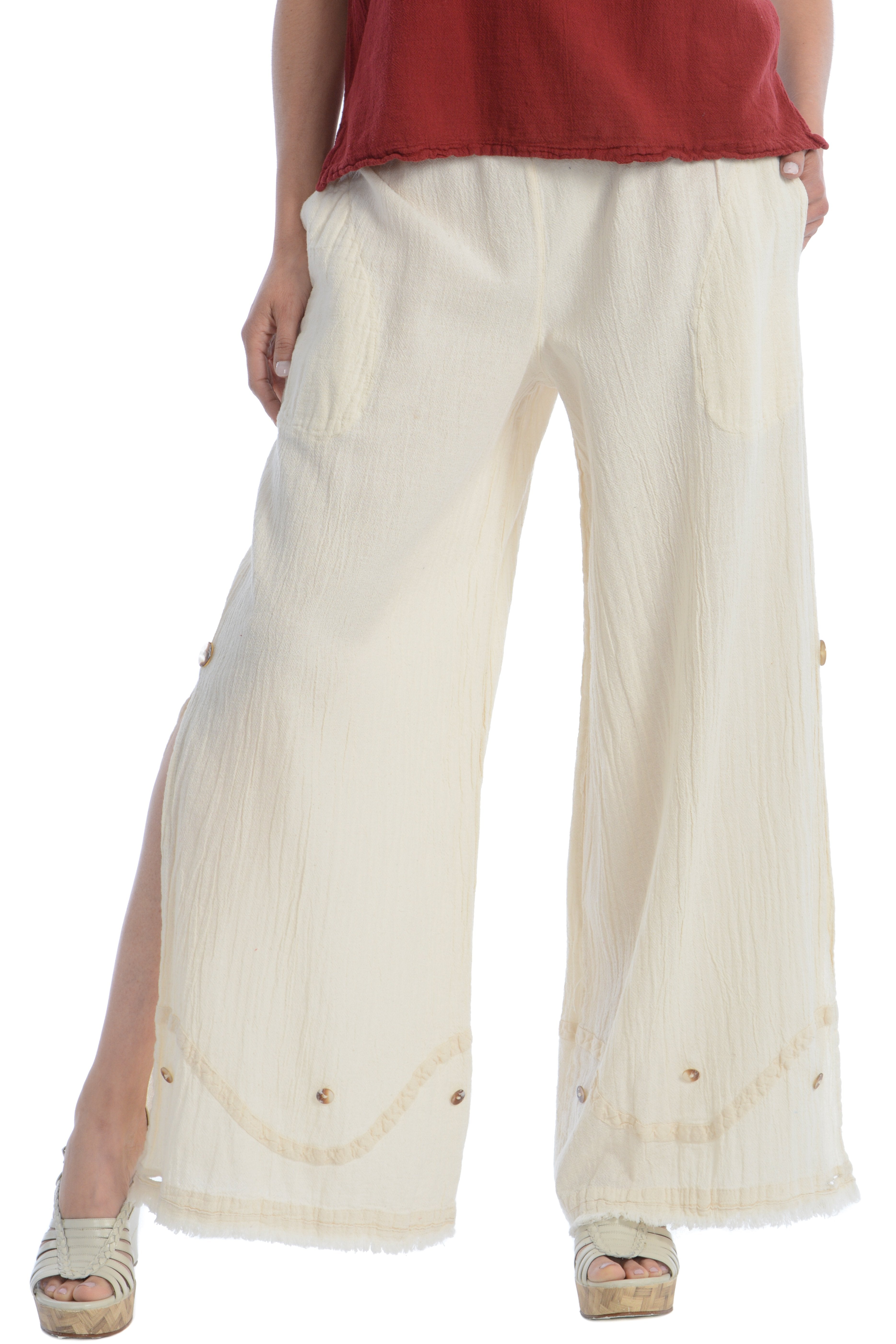 Maria de Guadalajara: Aloe Pants in Pearl | KAQE