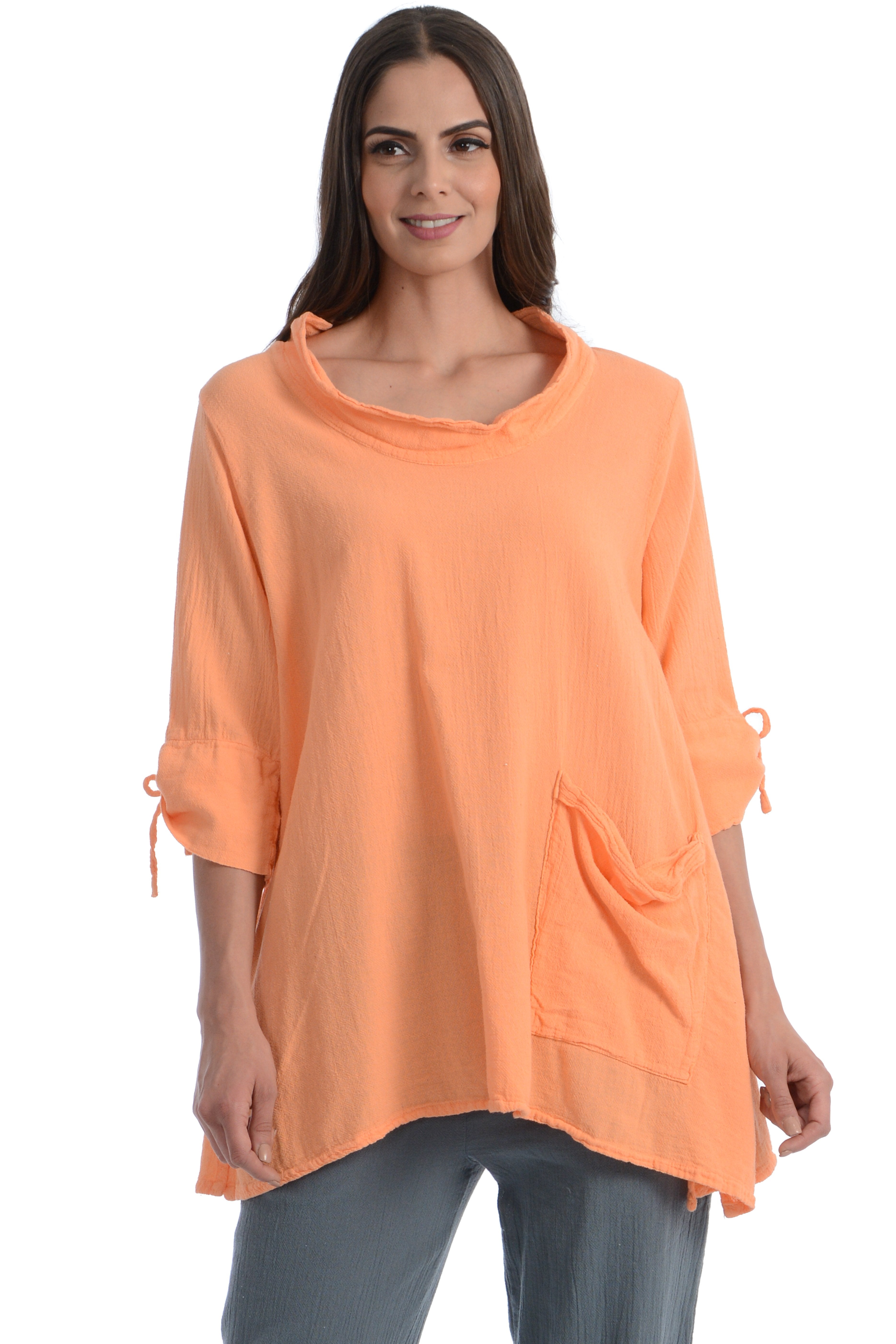 Maria de Guadalajara: Arana Blouse in Melon | KAQE