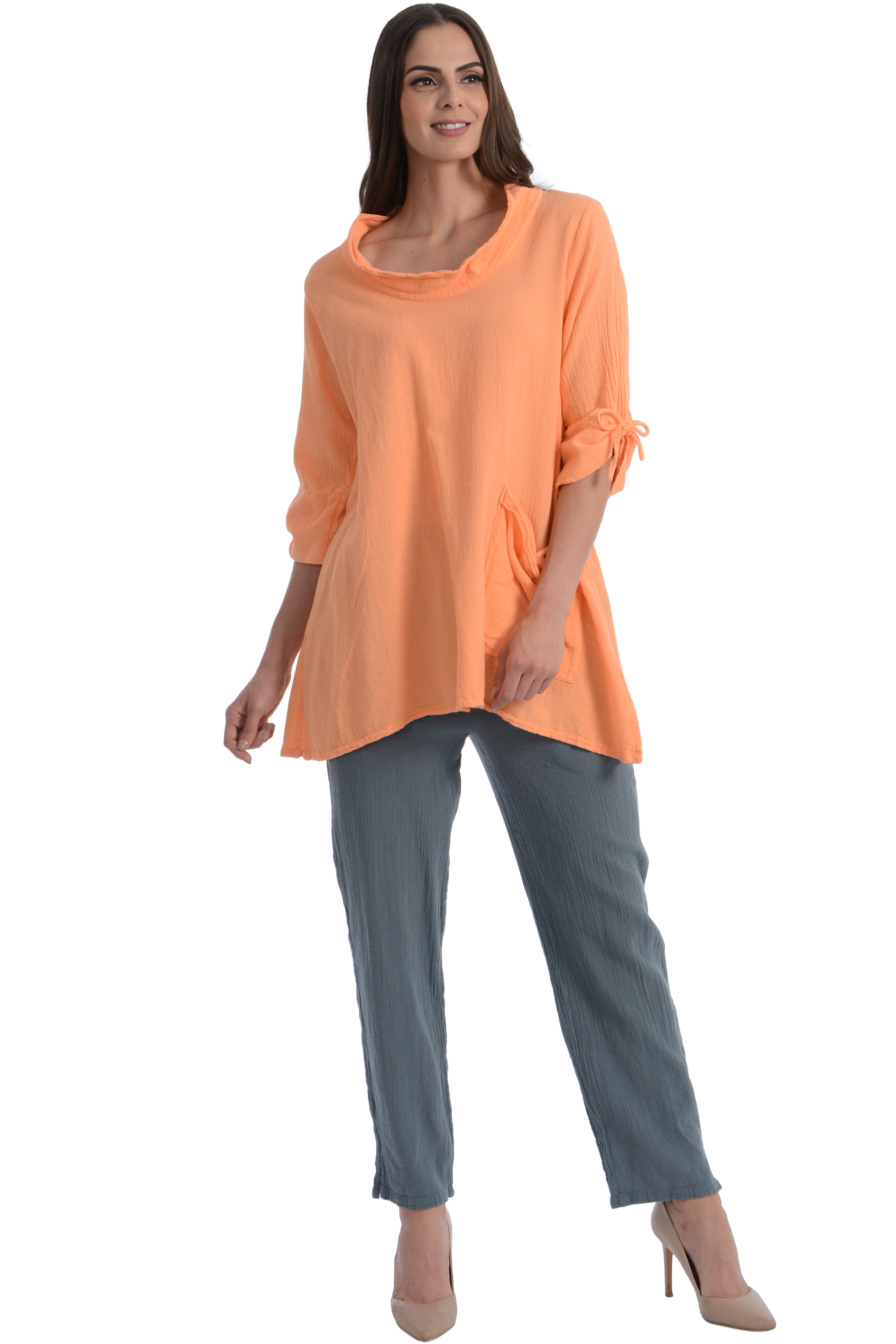 Maria de Guadalajara: Arana Blouse in Melon | KAQE