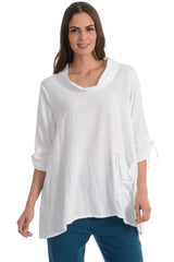 Maria de Guadalajara: Arana Blouse in White | KAQE