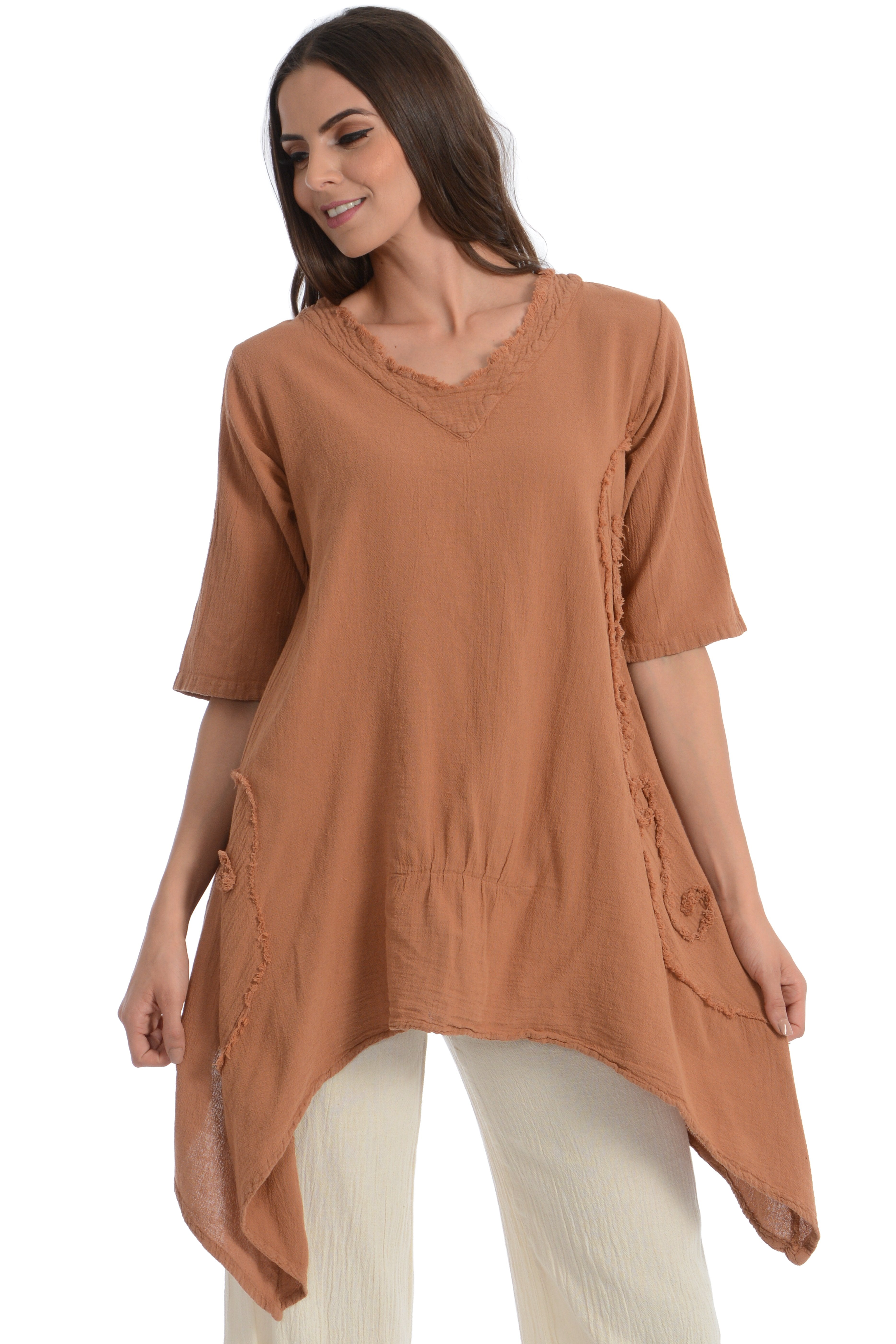 Maria de Guadalajara: Caracol Blouse in Cinnamon | KAQE