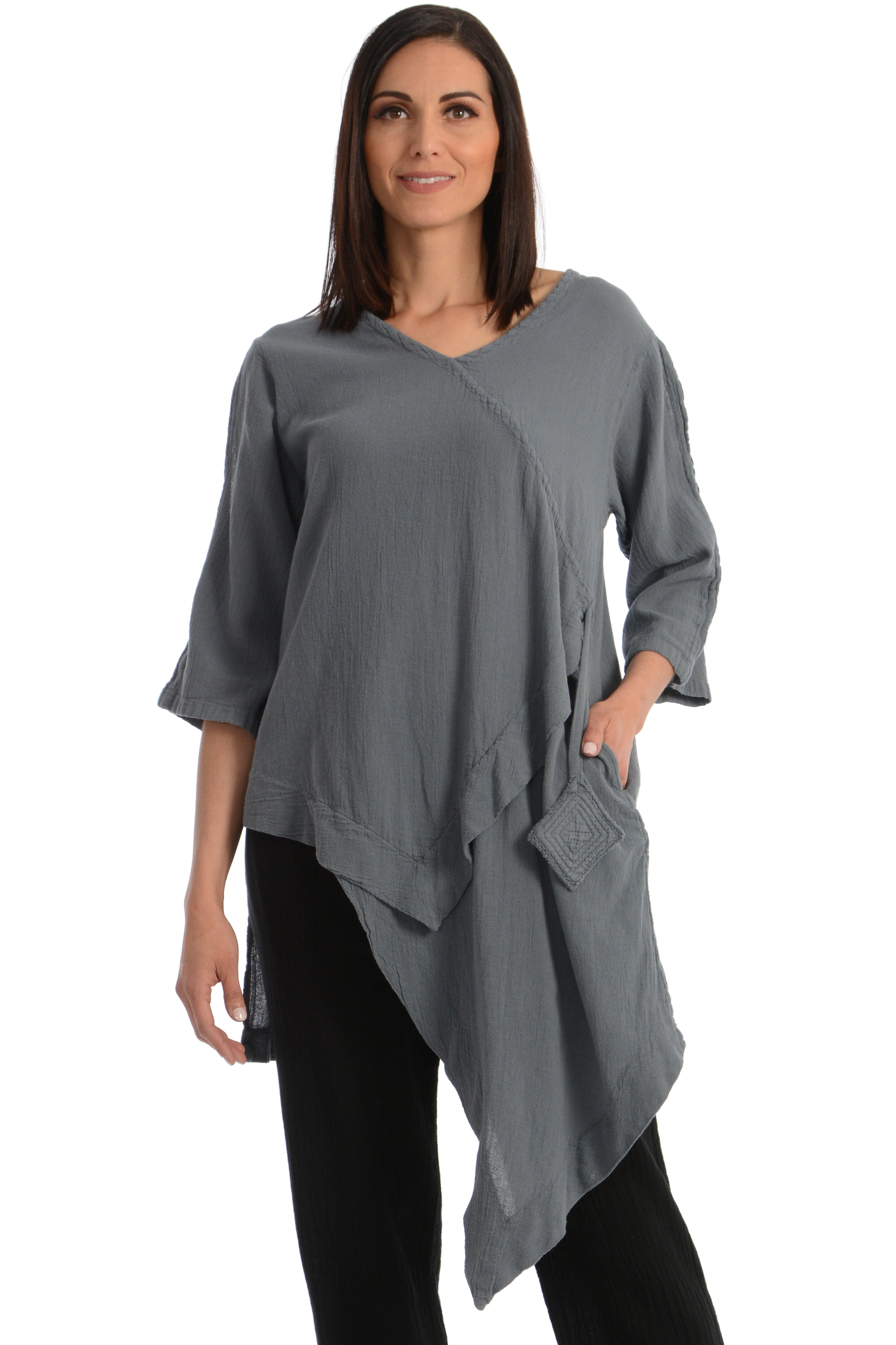 Maria de Guadalajara: Cliff Blouse in Gray | KAQE