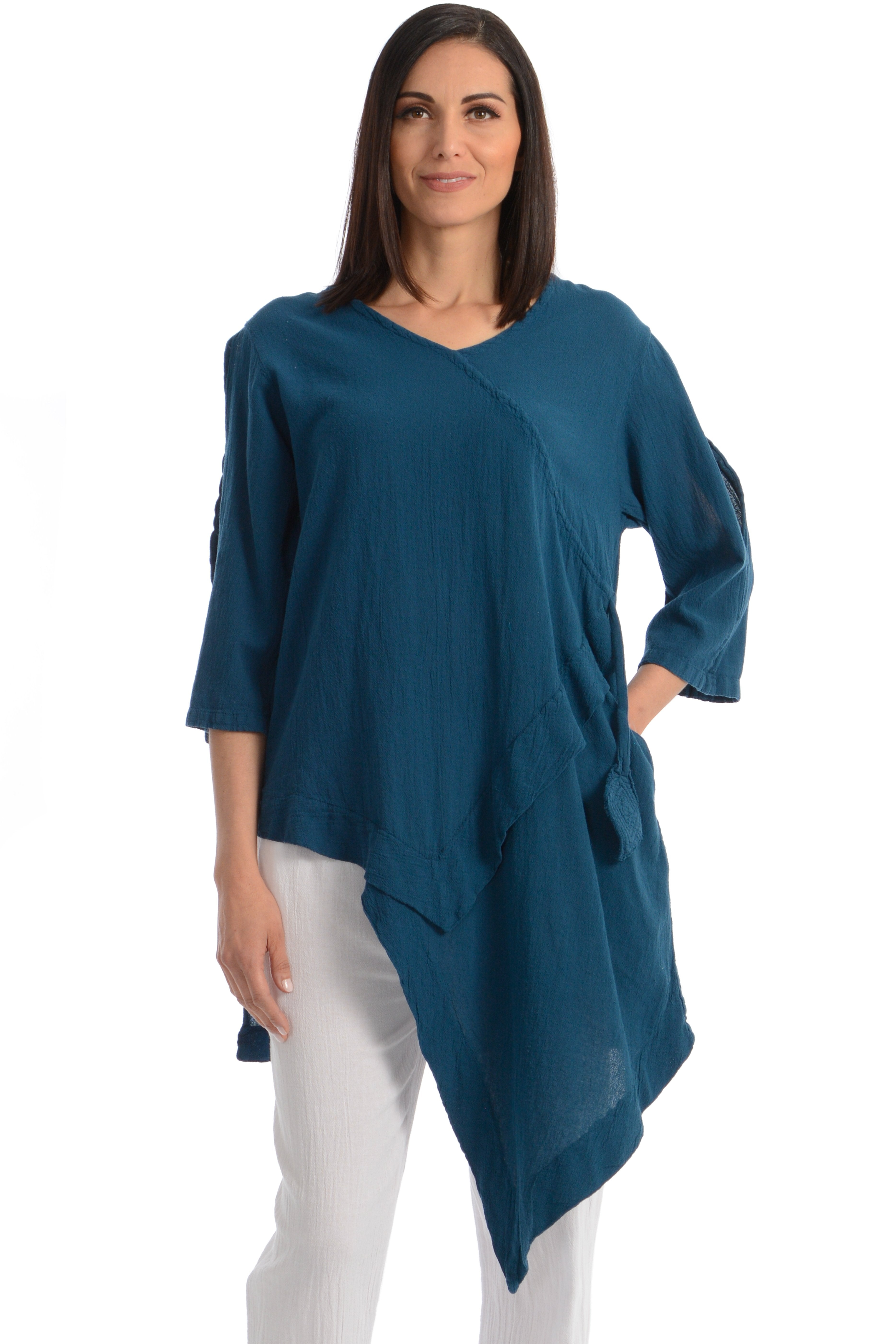 Maria de Guadalajara: Cliff Blouse in Indigo Blue | KAQE