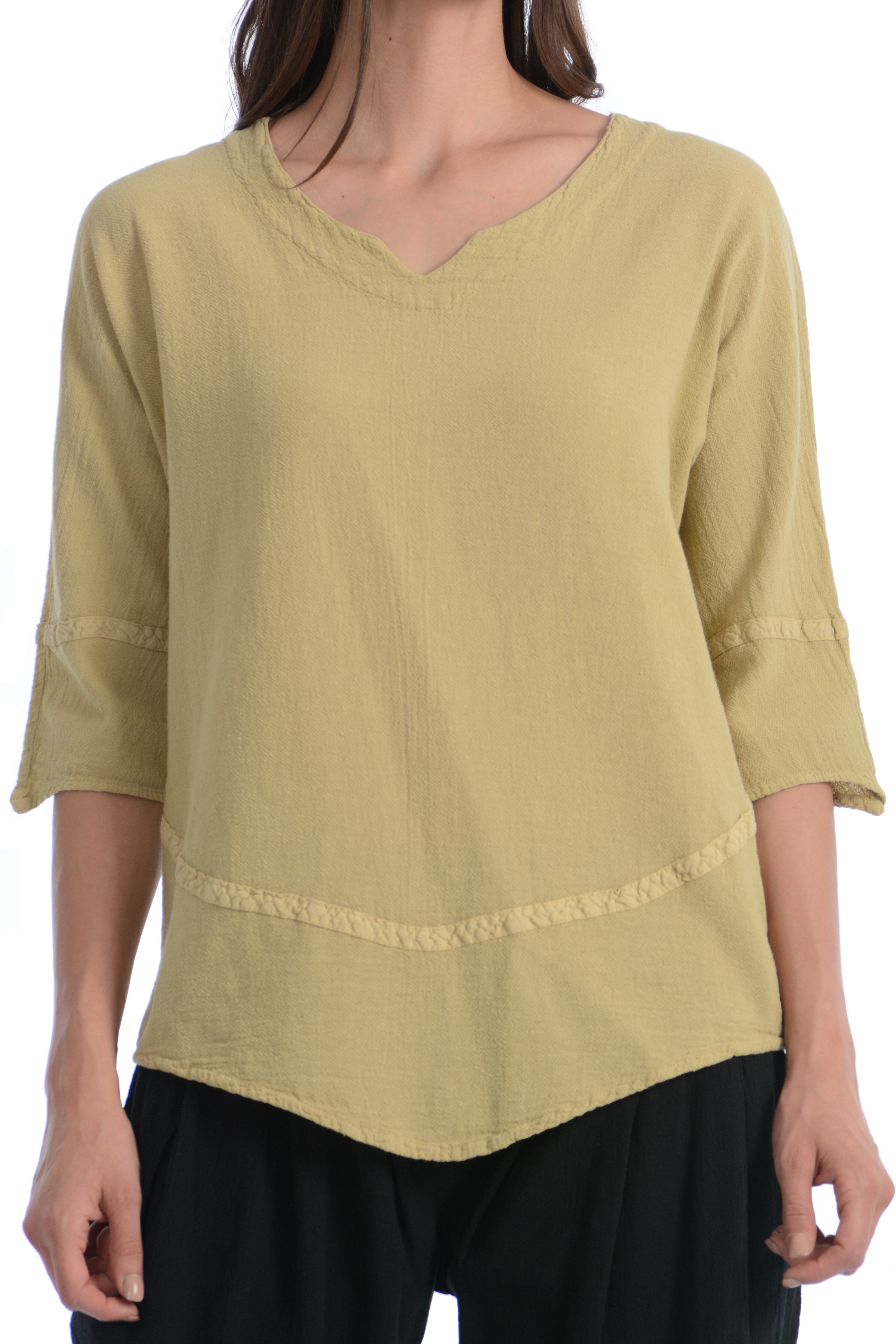 Maria de Guadalajara: Daisy Blouse in Light Olive | KAQE