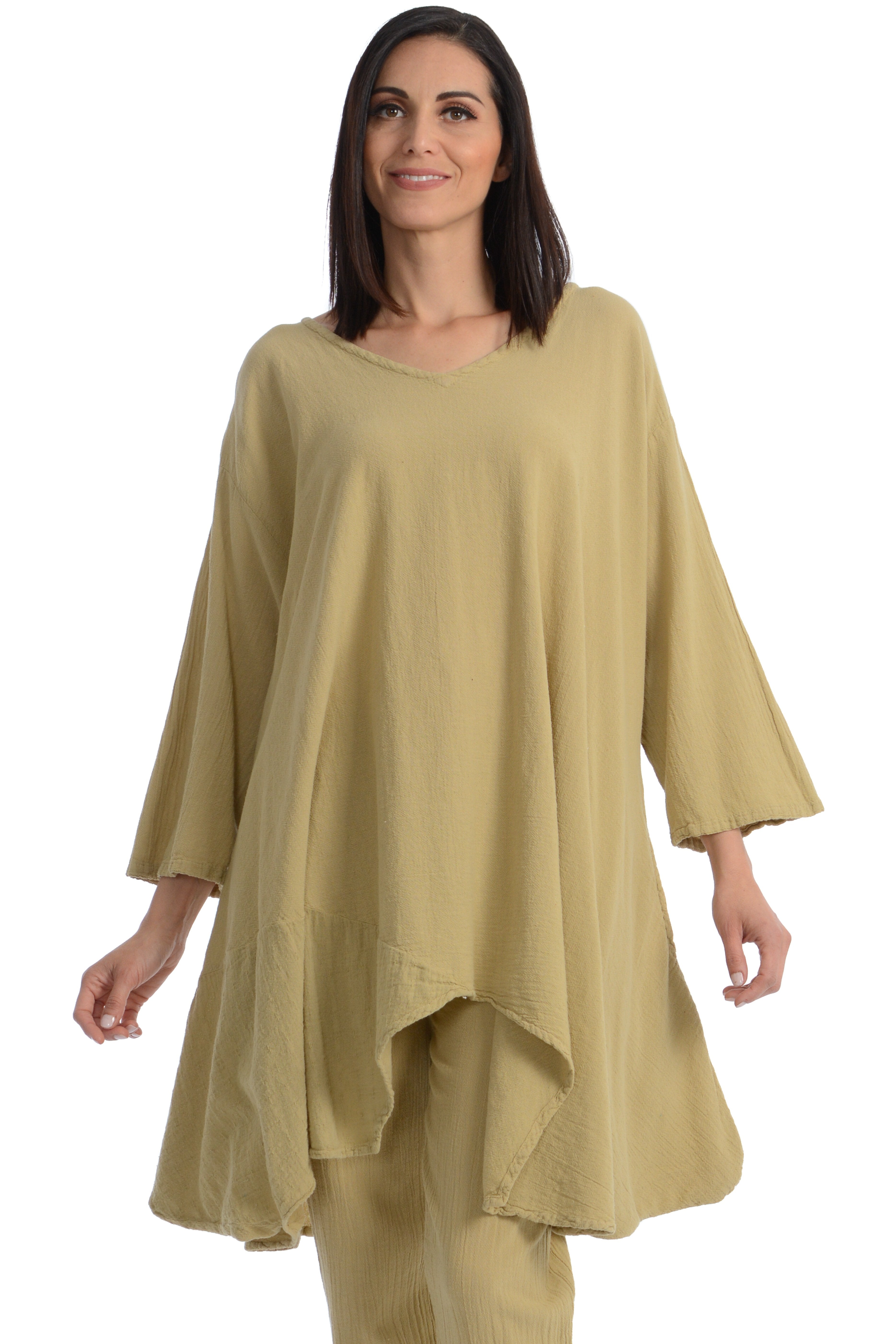 Maria de Guadalajara: Delta Blouse in Light Olive | KAQE