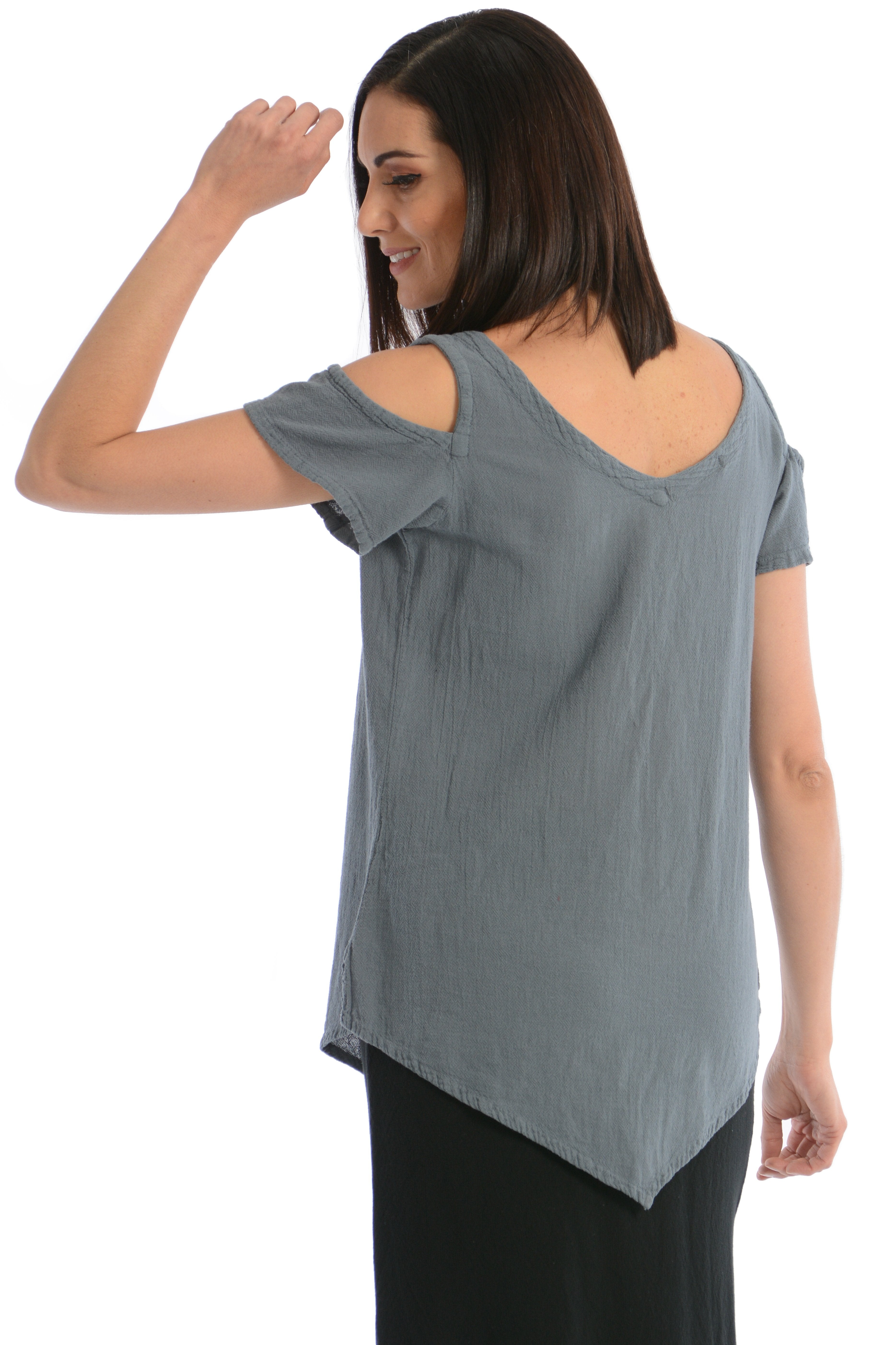 Maria de Guadalajara: Dominica Blouse in Gray | KAQE