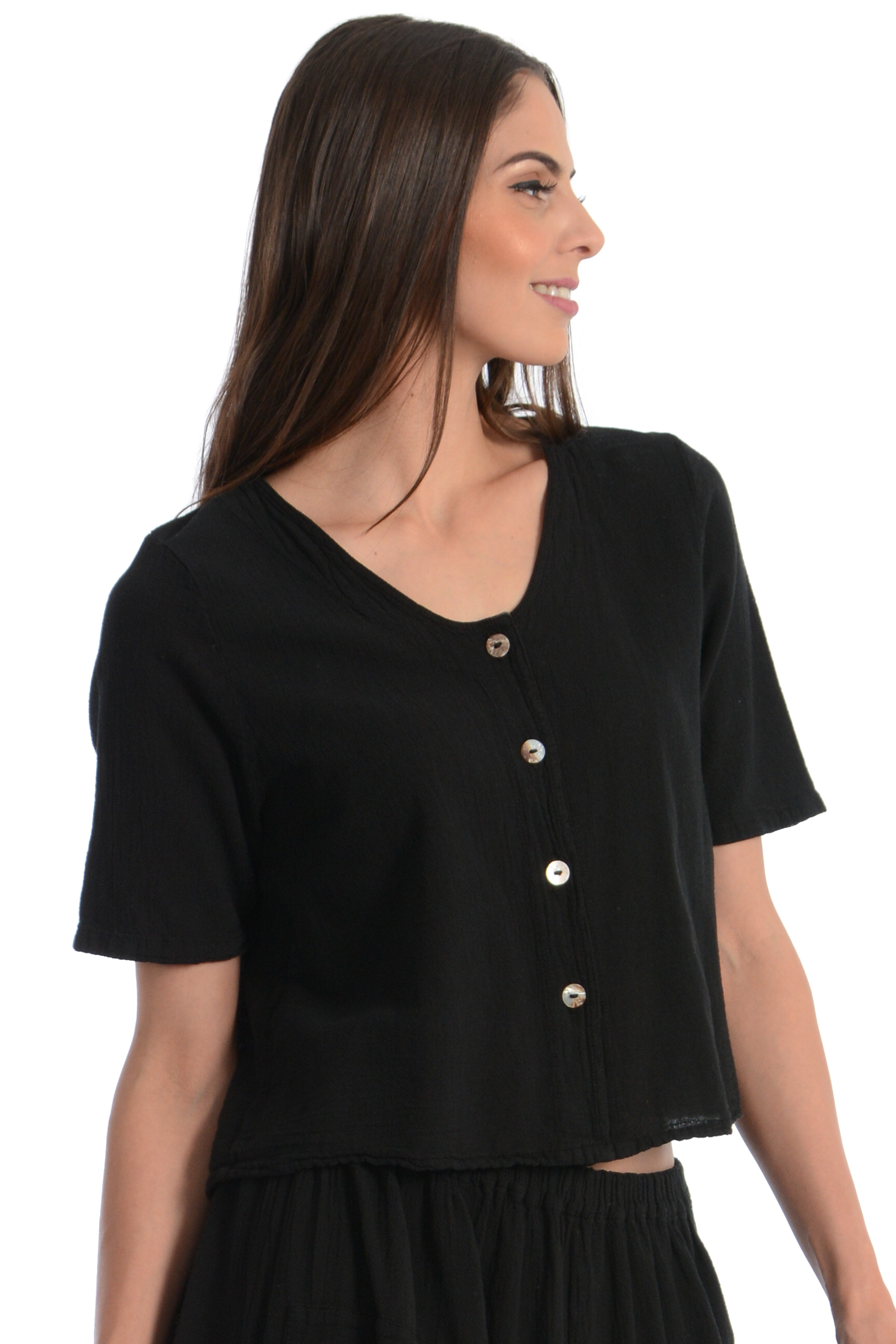 Maria de Guadalajara: Kalena Blouse in Black | KAQE