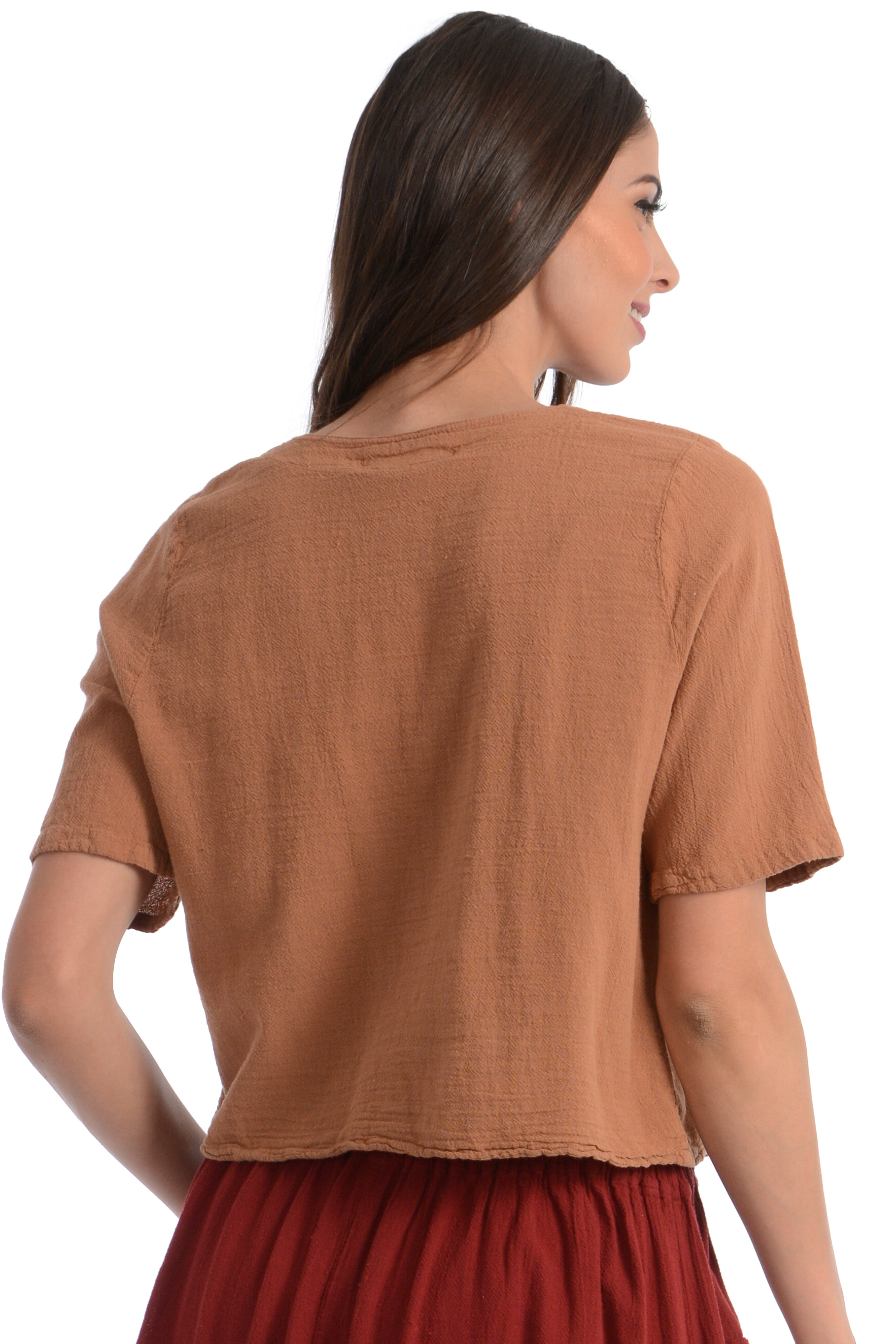 Maria de Guadalajara: Kalena Blouse in Cinnamon | KAQE