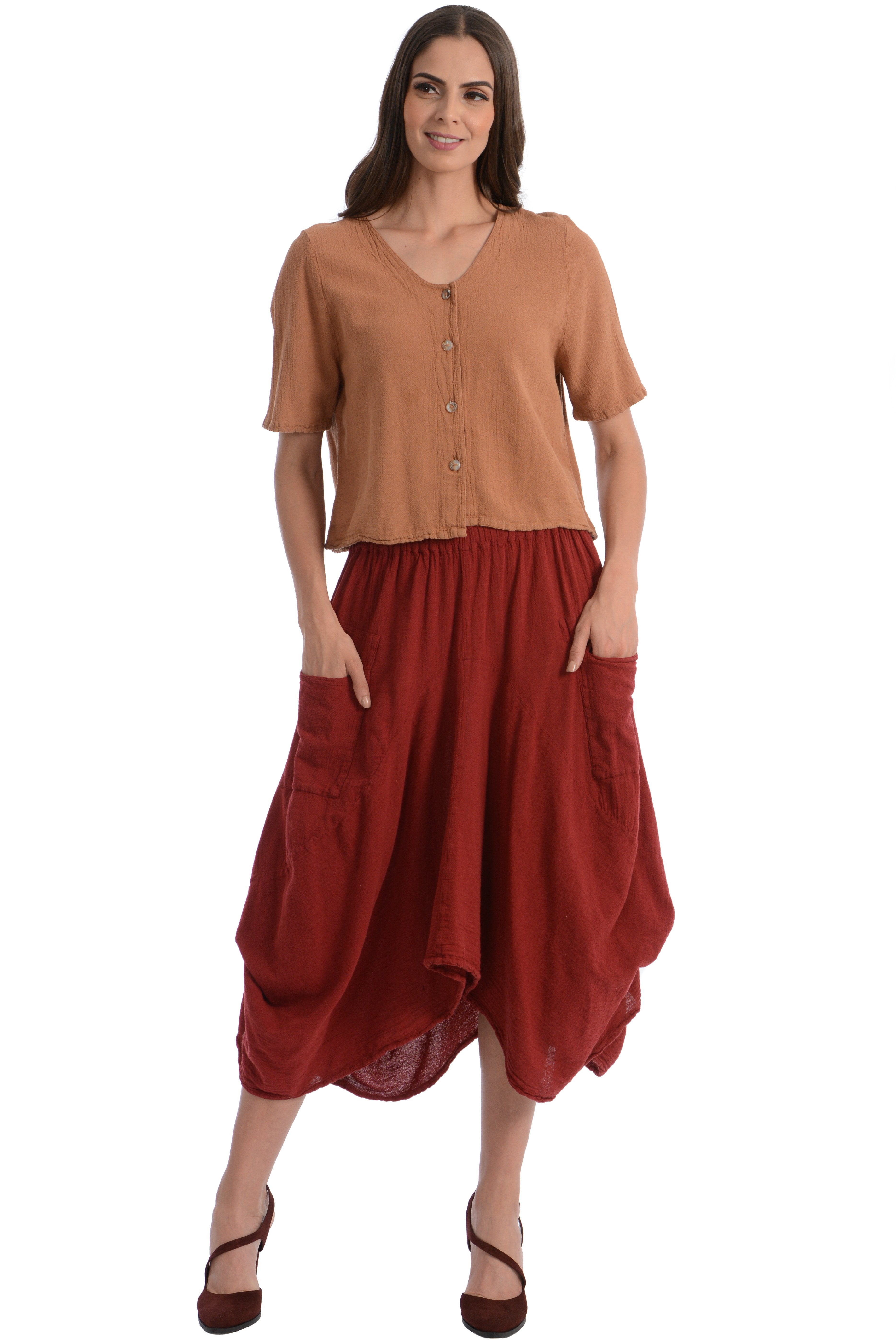 Maria de Guadalajara: Kalena Blouse in Cinnamon | KAQE