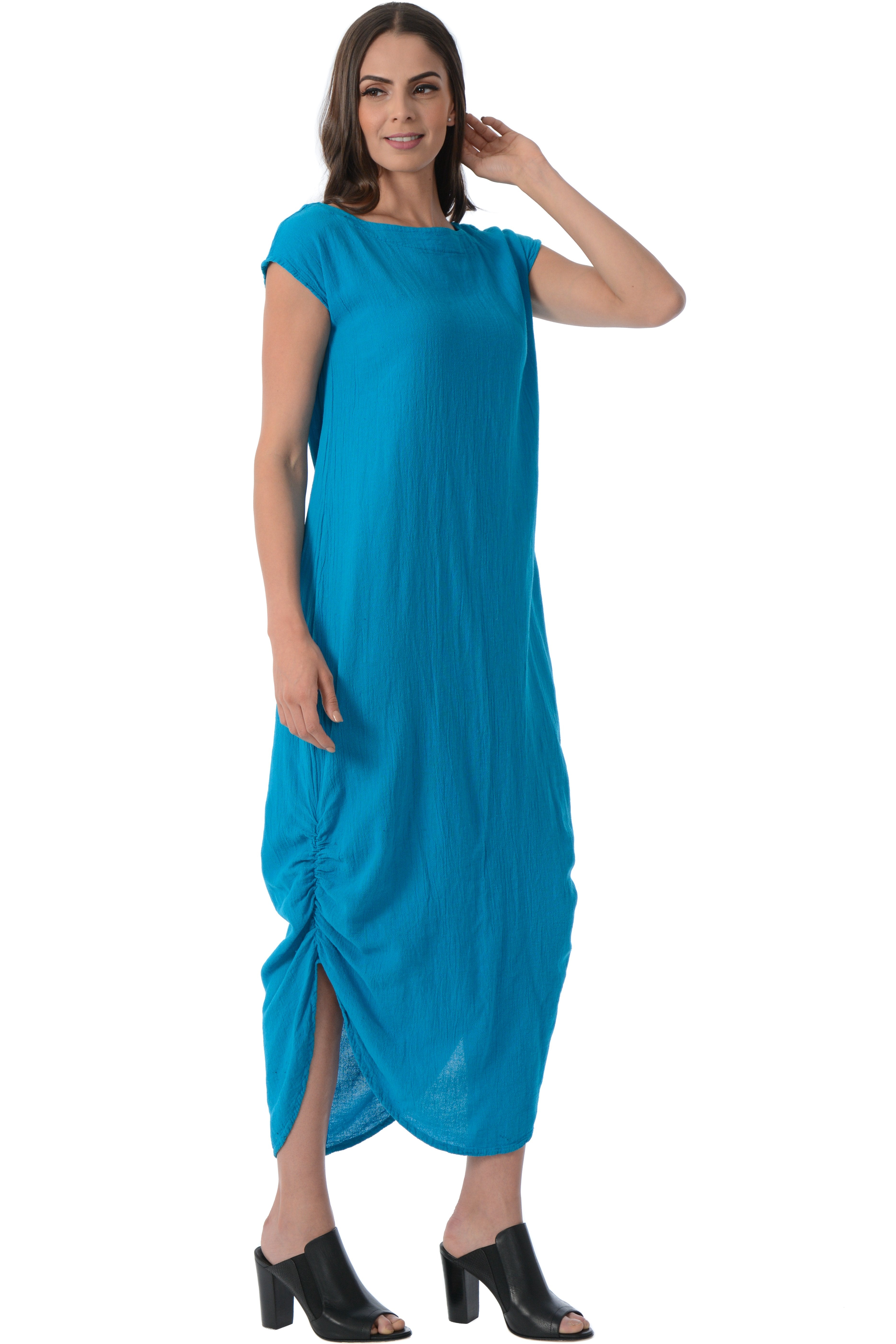 Maria de Guadalajara: Ling Dress in Turquoise Blue | KAQE