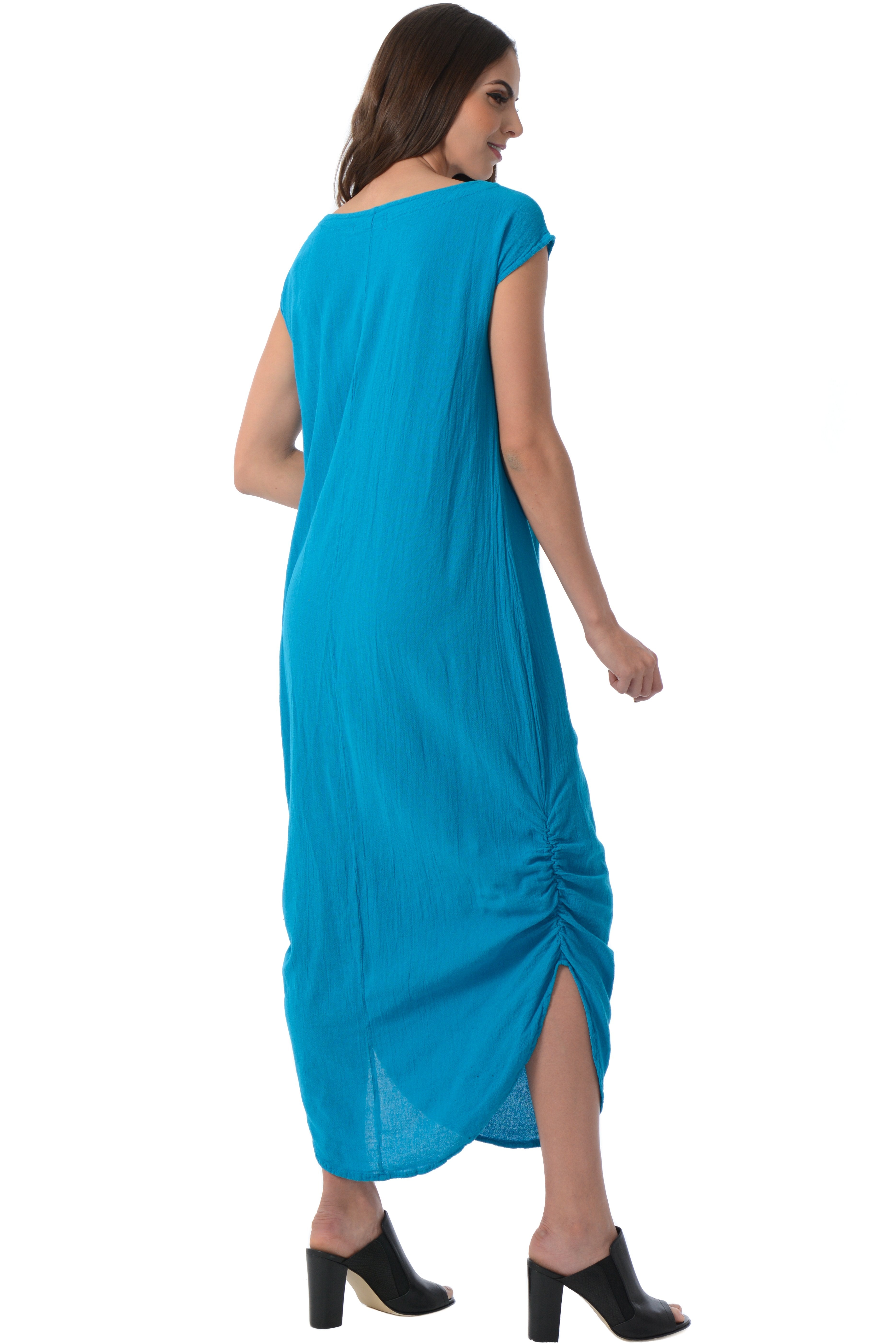 Maria de Guadalajara: Ling Dress in Turquoise Blue | KAQE