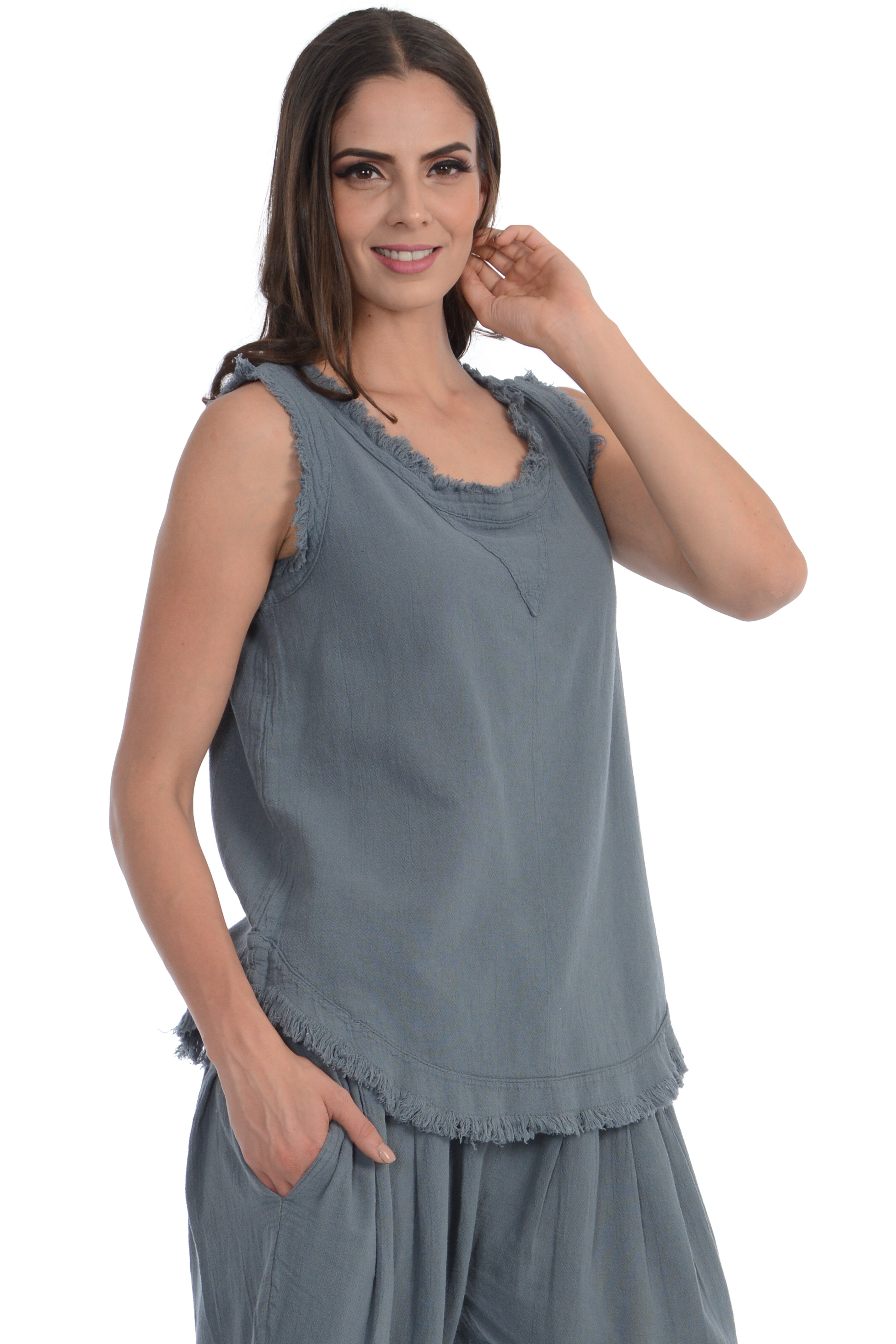 Maria de Guadalajara: Mederick Tank Top in Gray | KAQE