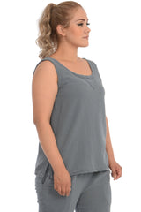 Maria de Guadalajara: Muriel Tank Top in Gray | KAQE