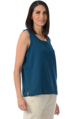 Maria de Guadalajara: Muriel Tank Top in Indigo Blue | KAQE