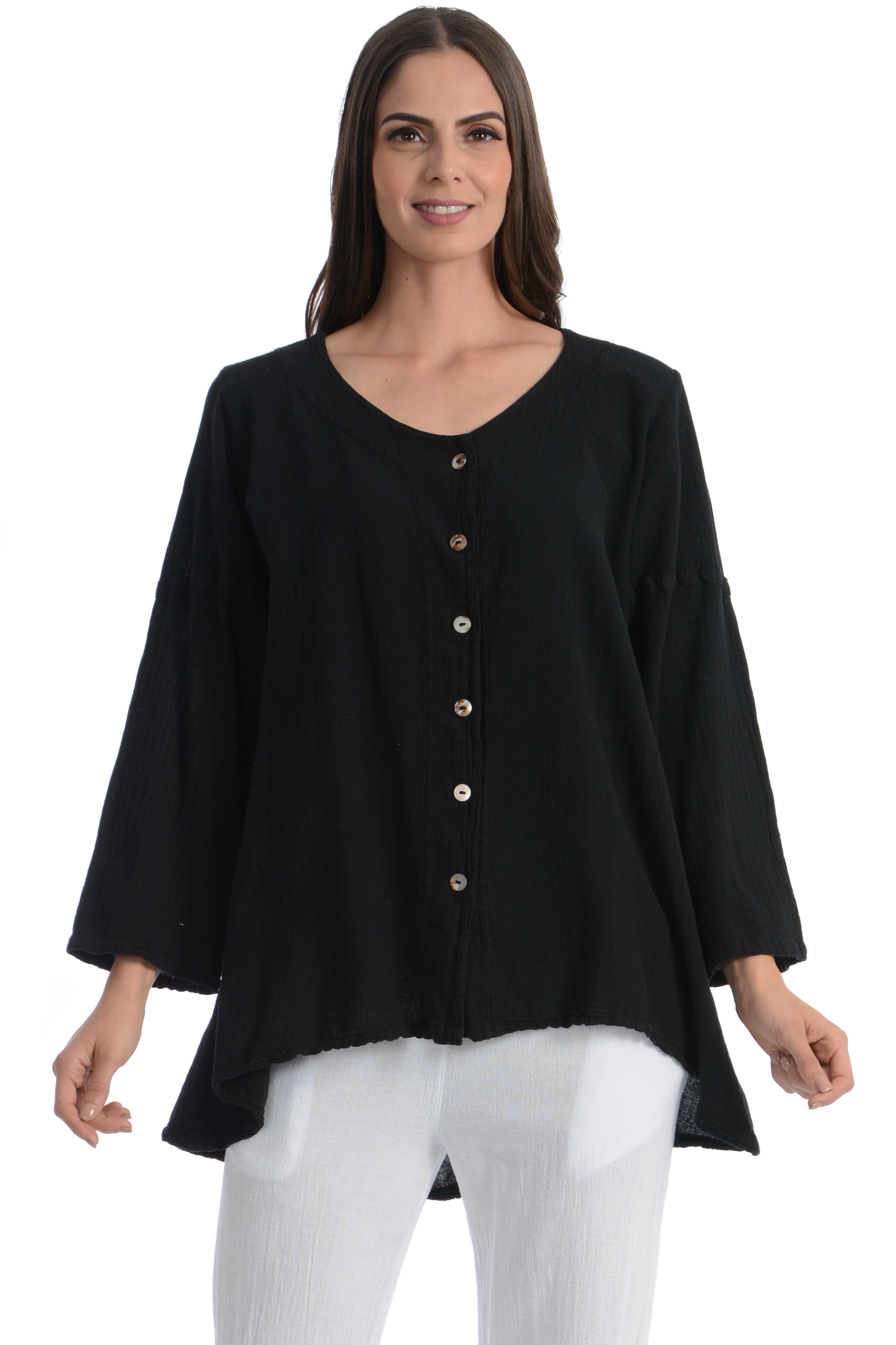 Maria de Guadalajara: Petunia Blouse in Black | KAQE