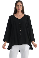 Maria de Guadalajara: Petunia Blouse in Black | KAQE