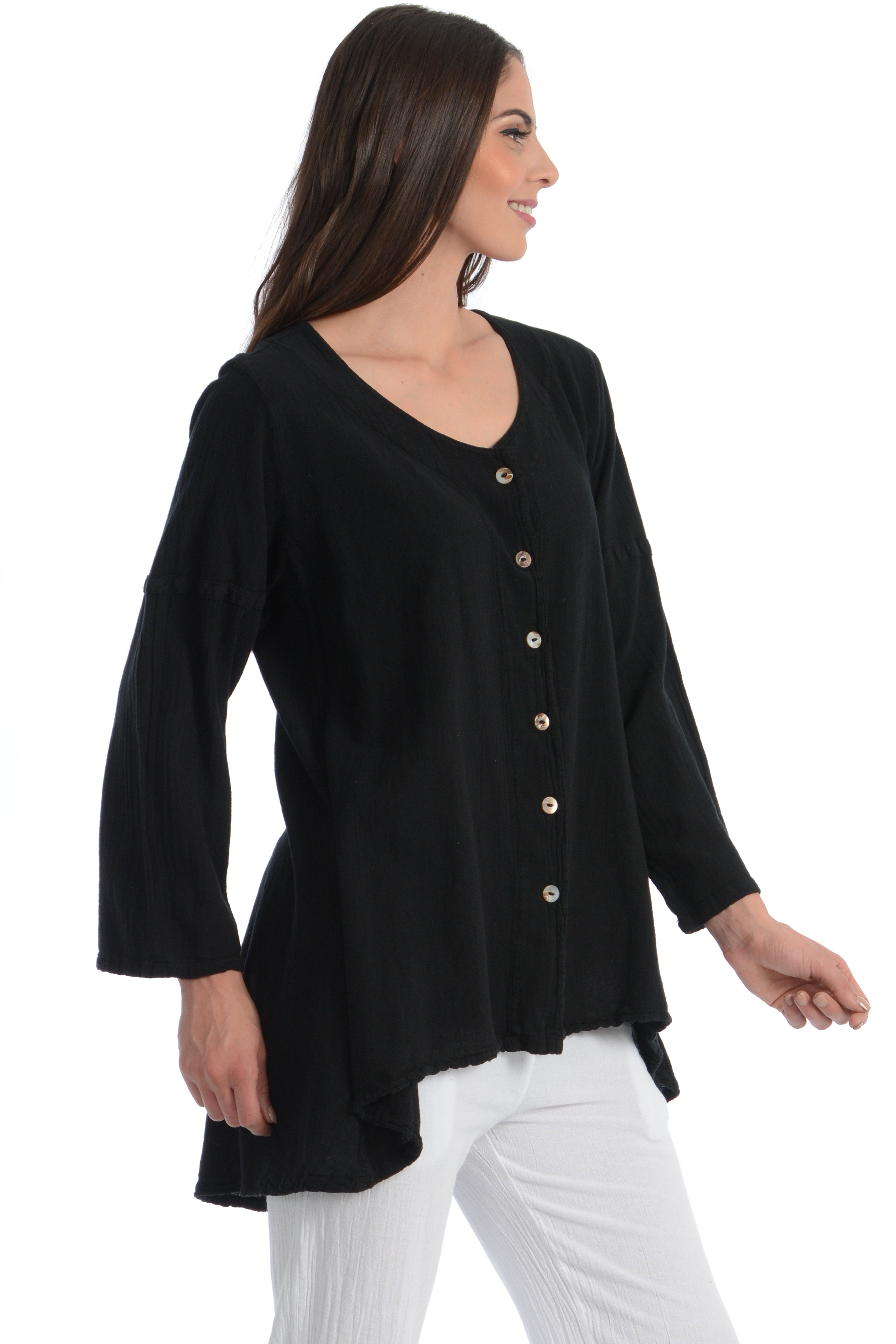 Maria de Guadalajara: Petunia Blouse in Black | KAQE