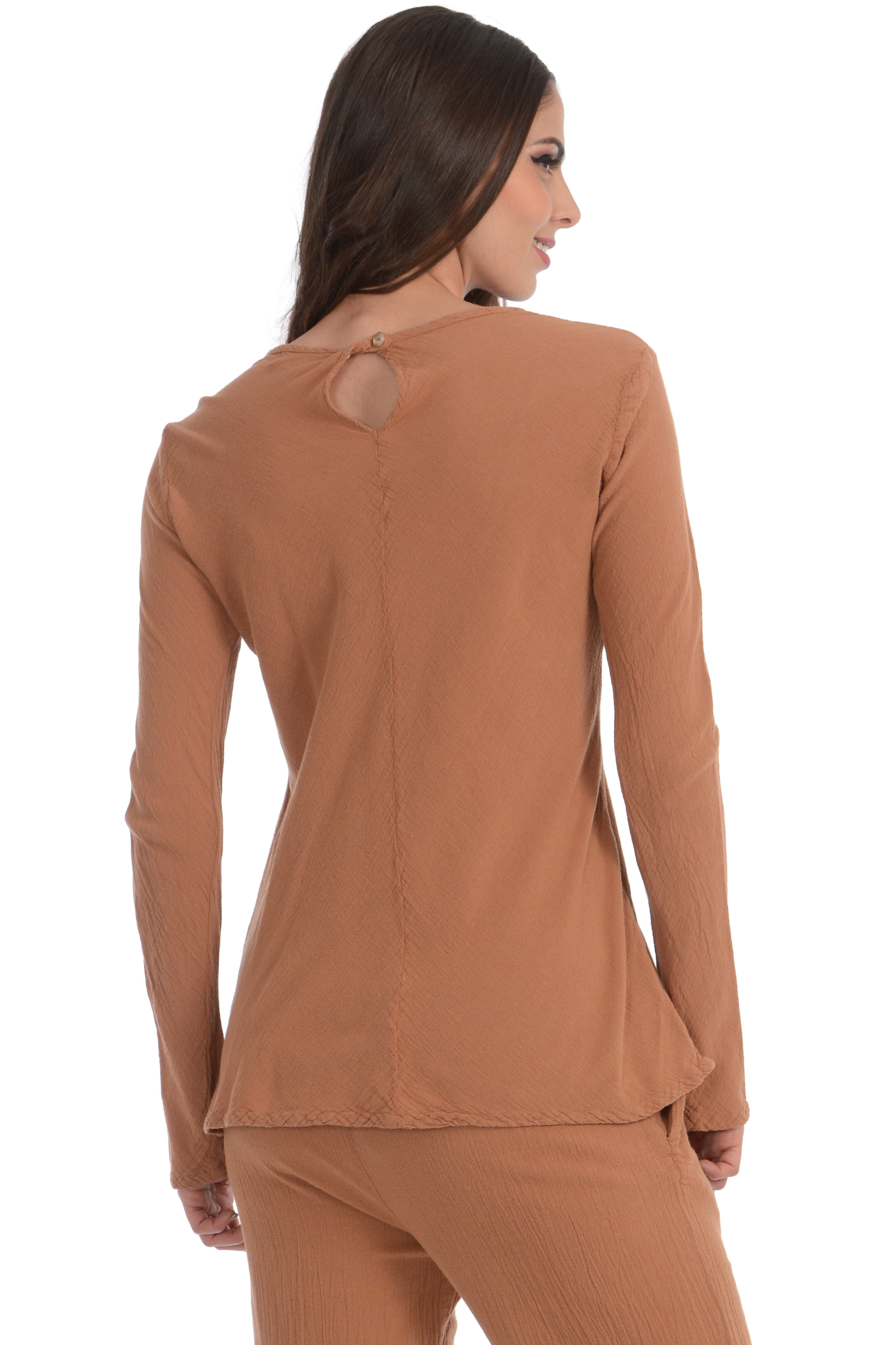 Maria de Guadalajara: Reef Blouse in Cinnamon | KAQE