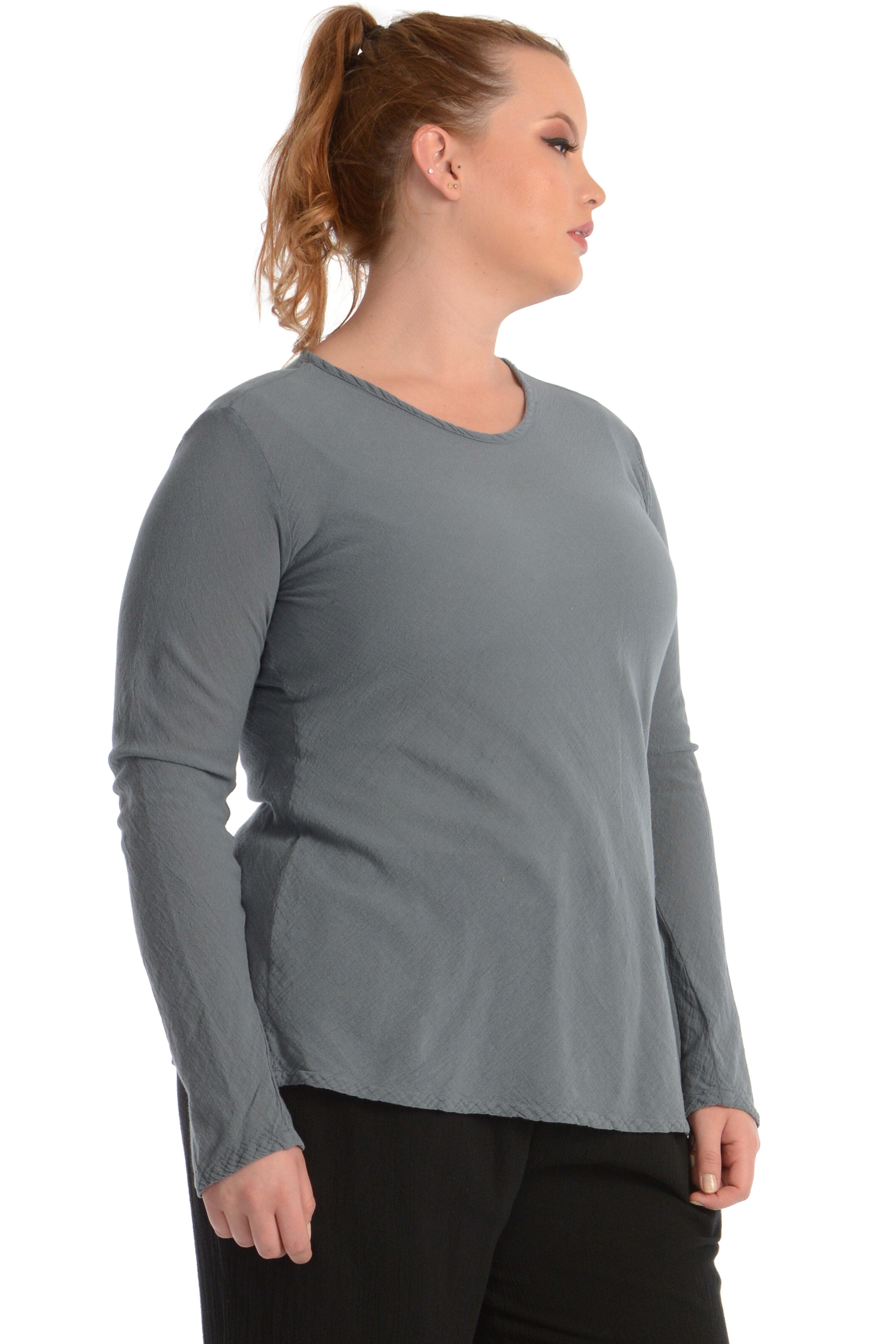 Maria de Guadalajara: Reef Blouse in Gray | KAQE