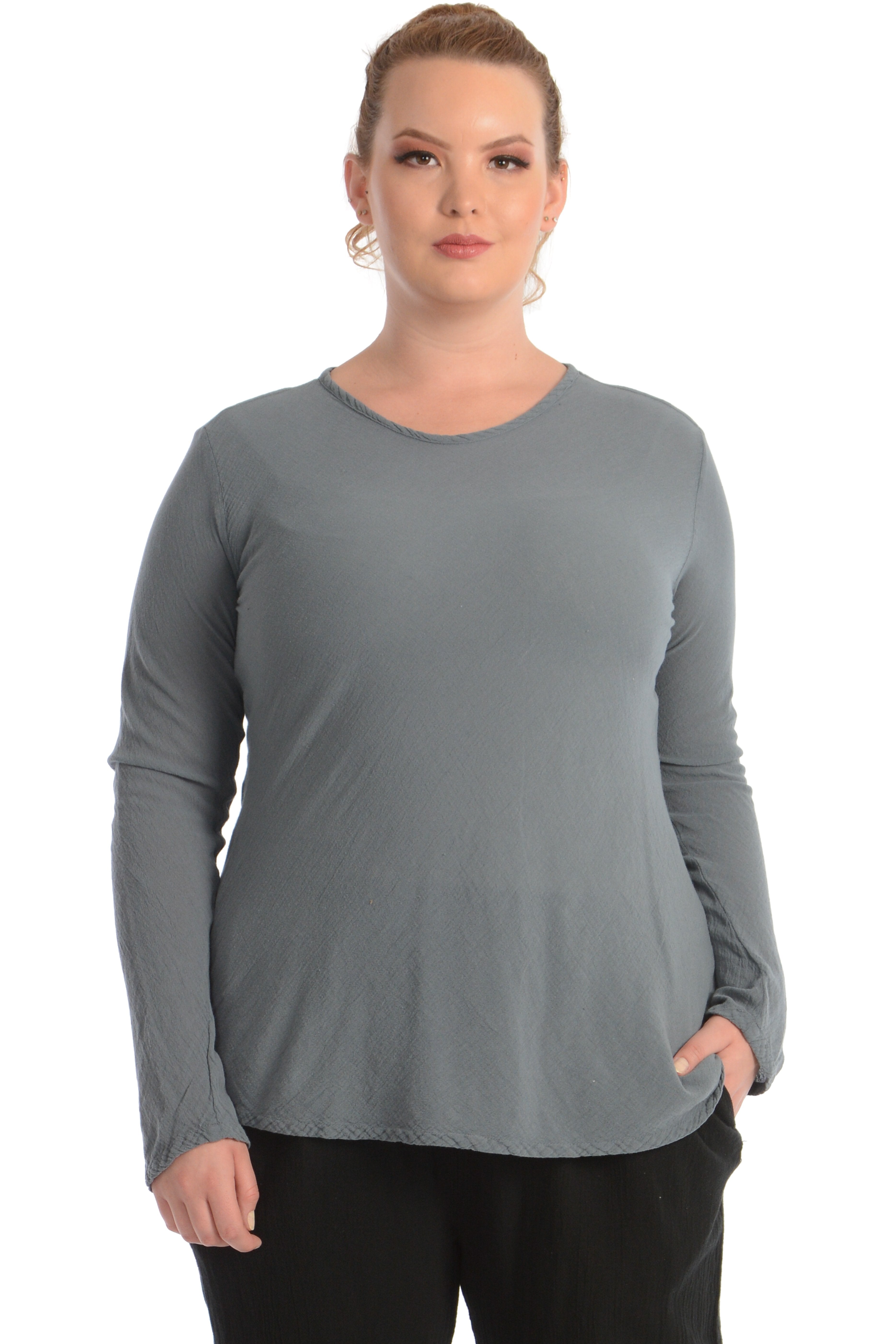 Maria de Guadalajara: Reef Blouse in Gray | KAQE