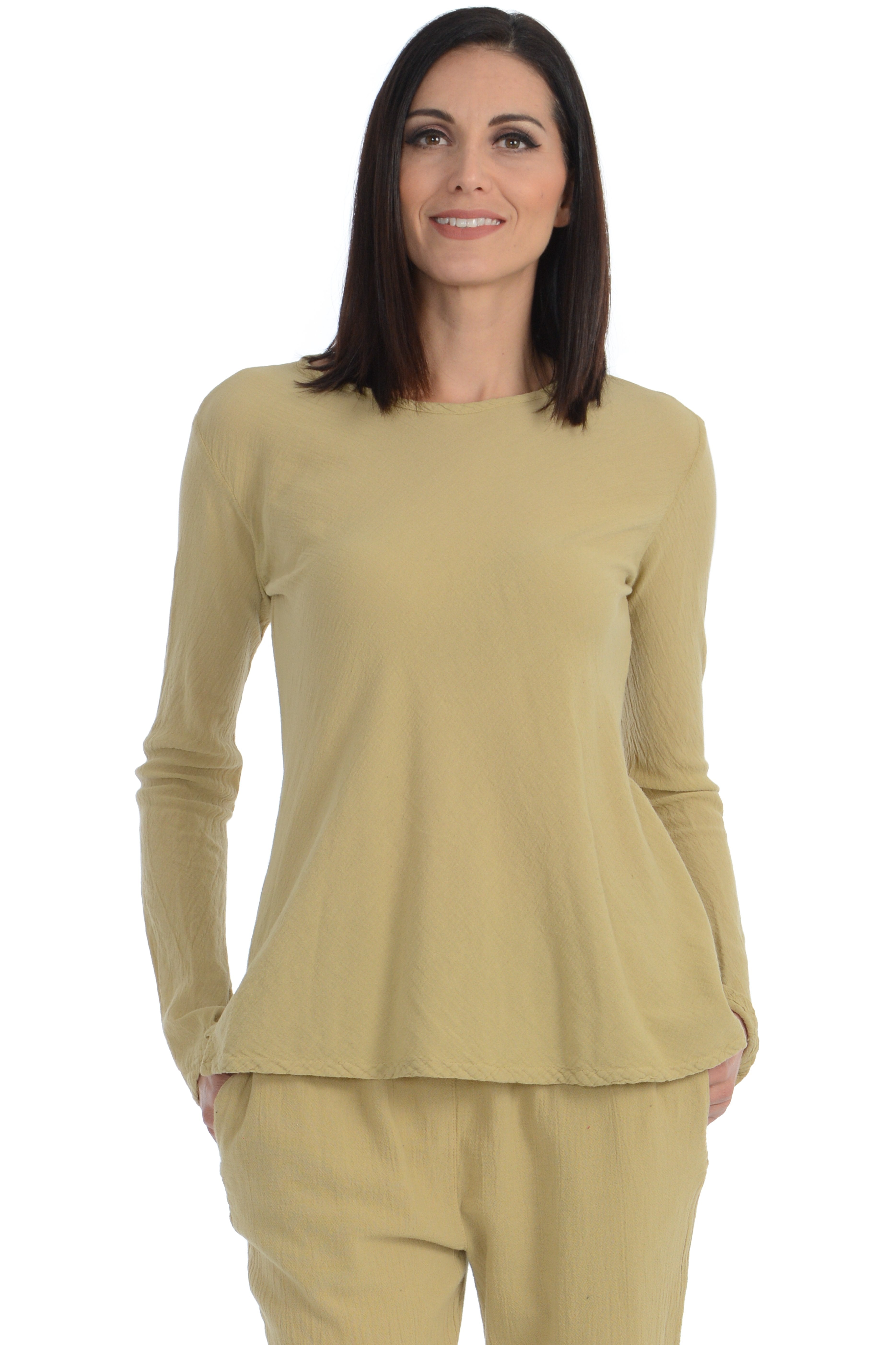 Maria de Guadalajara: Reef Blouse in Light Olive | KAQE