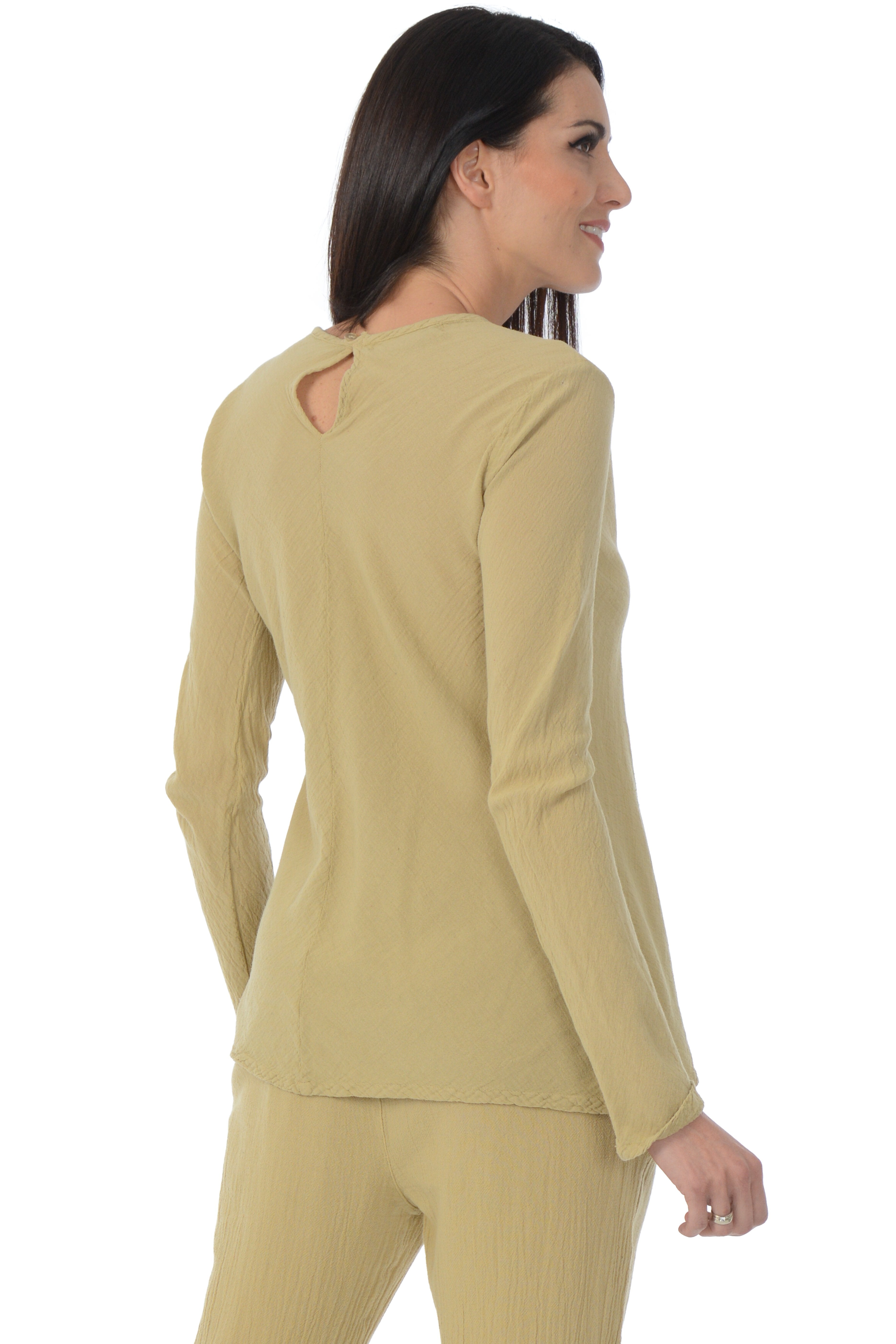 Maria de Guadalajara: Reef Blouse in Light Olive | KAQE