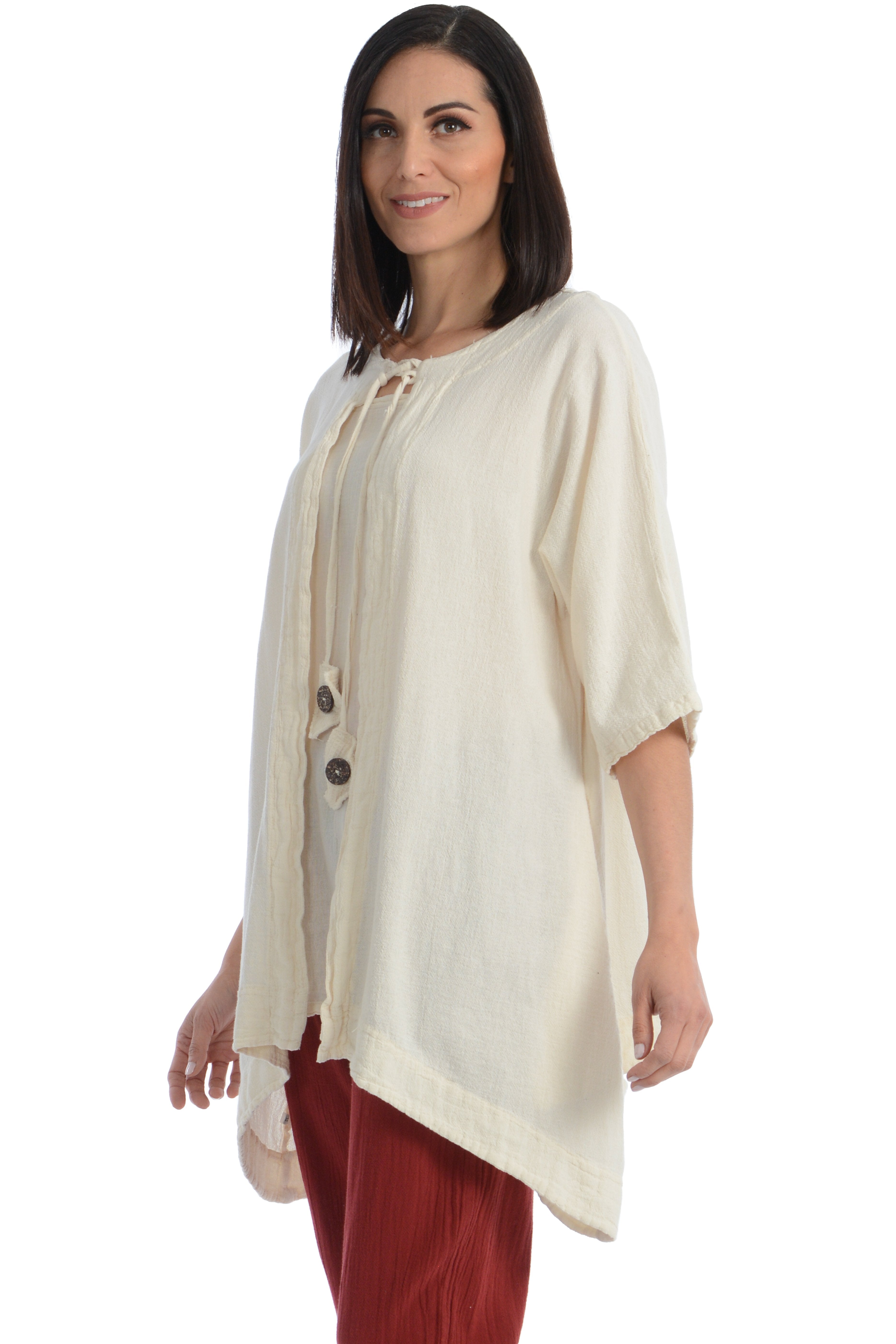 Maria de Guadalajara: Sand Blouse in Pearl | KAQE