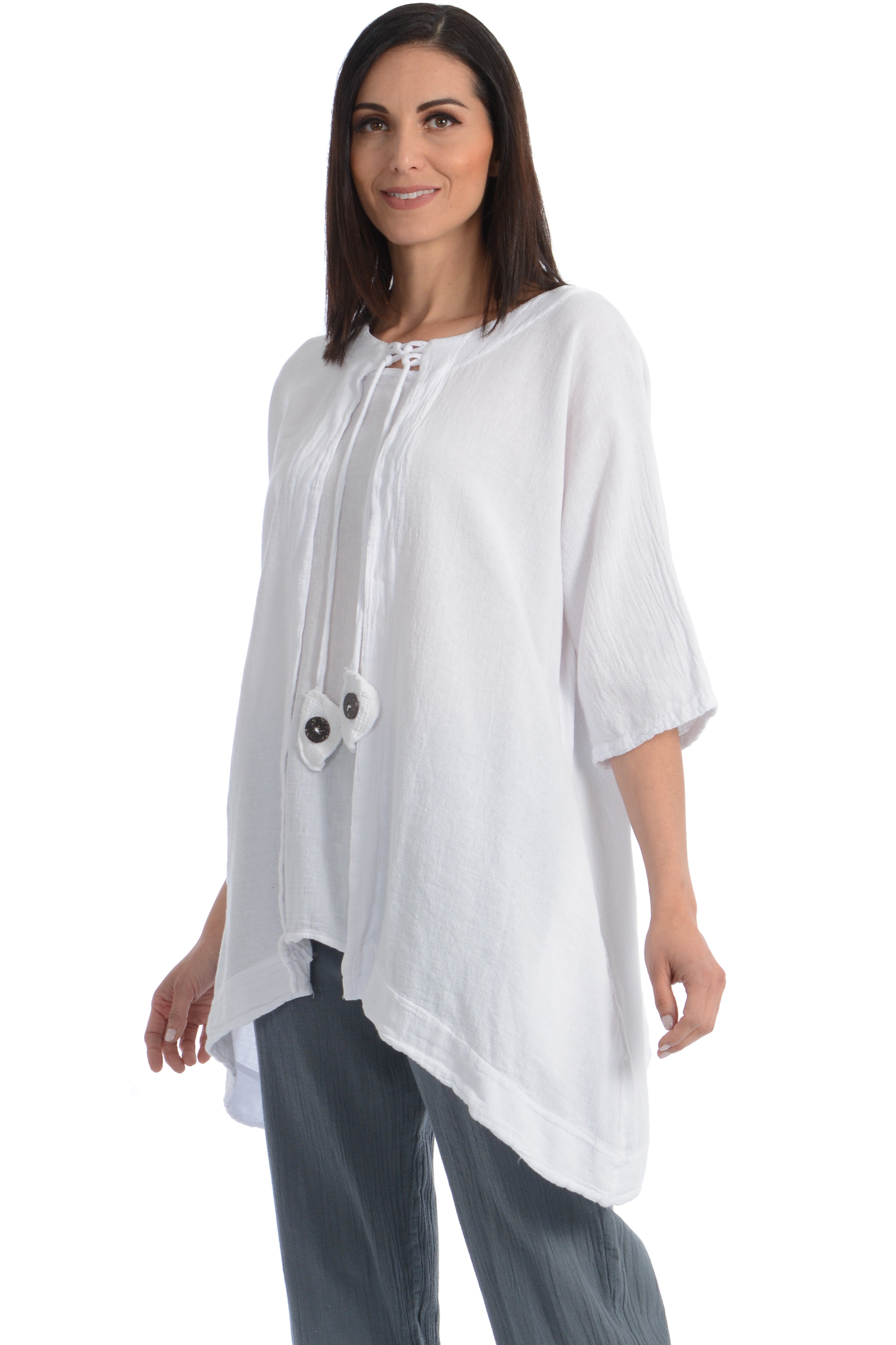 Maria de Guadalajara: Sand Blouse in White | KAQE