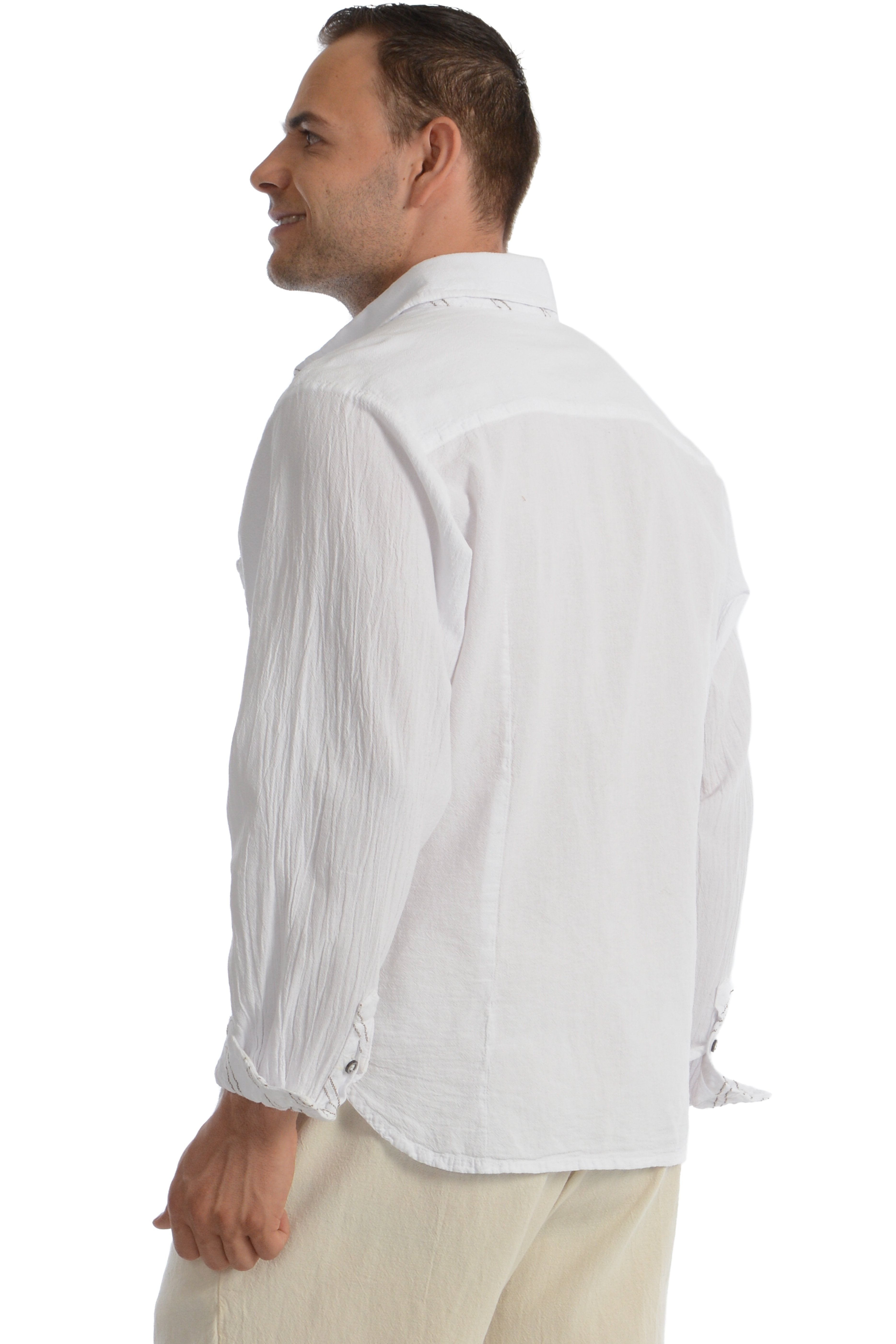 Maria de Guadalajara: Snapper Shirt in White | KAQE